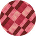 Square Patterned Red Rug, pat3638org