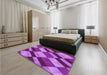 Patterned Purple Rug in a Bedroom, pat3638pur