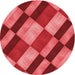 Square Patterned Red Rug, pat3638rd