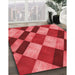 Machine Washable Transitional Red Rug in a Family Room, wshpat3638rd