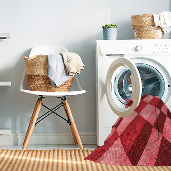 Machine Washable Transitional Red Rug in a Washing Machine, wshpat3638rd