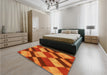 Patterned Red Rug in a Bedroom, pat3638yw