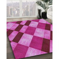 Patterned Deep Mauve Purple Novelty Rug, pat3638