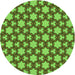 Square Patterned Bright Green Rug, pat3639grn