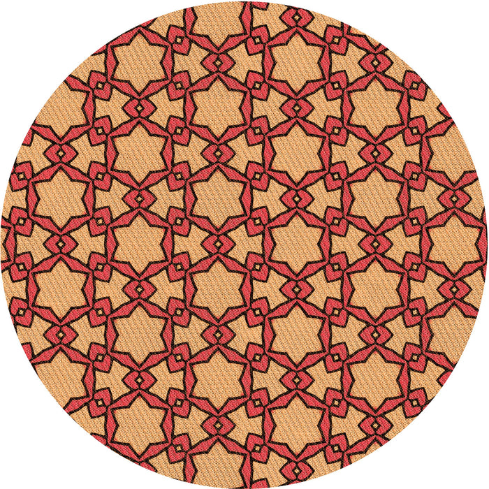 Square Patterned Orange Rug, pat3639org