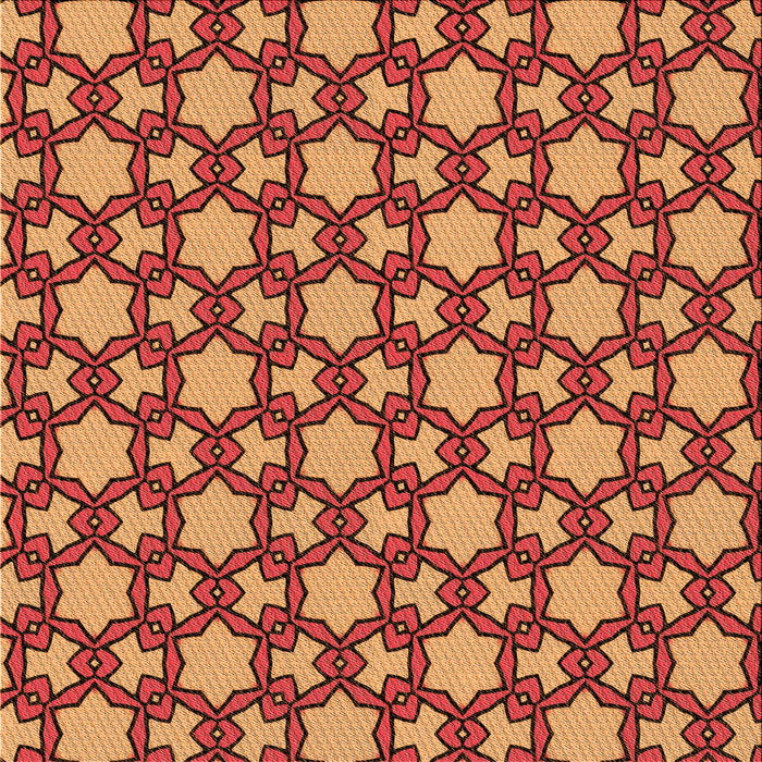 Round Patterned Orange Rug, pat3639org