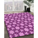Patterned Dark Magenta Purple Rug in Family Room, pat3639pur