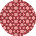 Square Patterned Tomato Red Rug, pat3639rd