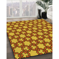 Patterned Tomato Red Rug, pat3639yw
