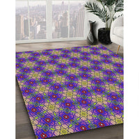 Patterned Bright Purple Novelty Rug, pat363