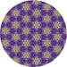 Sideview of Patterned Bright Purple Novelty Rug, pat363