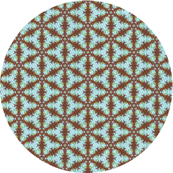 Square Patterned Tiffany Blue Rug, pat364lblu