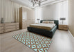 Patterned Tiffany Blue Rug in a Bedroom, pat364lblu