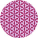 Square Patterned Deep Pink Rug, pat364pur