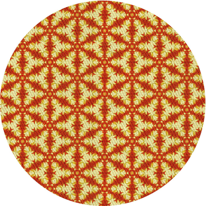 Square Machine Washable Transitional Bold Yellow Rug in a Living Room, wshpat364yw