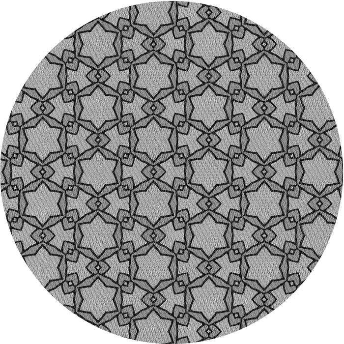 Square Patterned Dark Gray Rug, pat3640gry