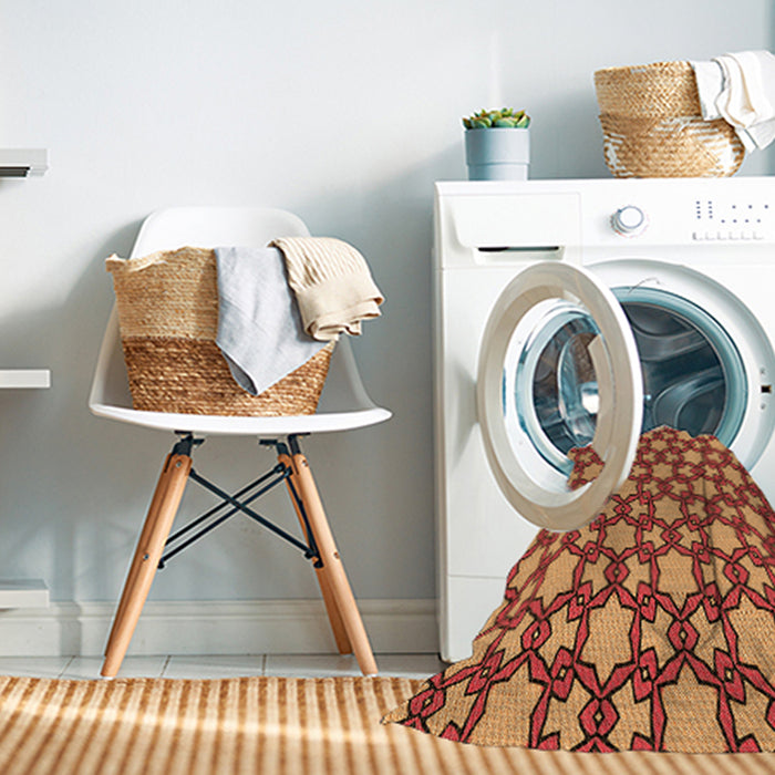 Machine Washable Transitional Orange Rug in a Washing Machine, wshpat3640org