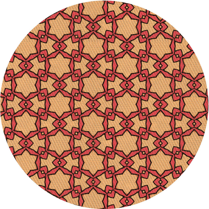 Square Patterned Orange Rug, pat3640org