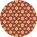 Square Patterned Orange Rug, pat3640org