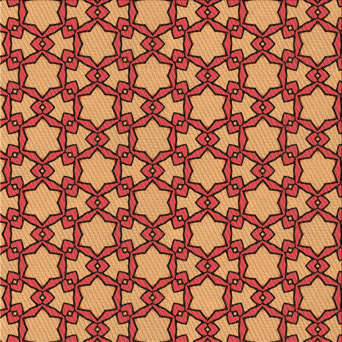 Round Patterned Orange Rug, pat3640org