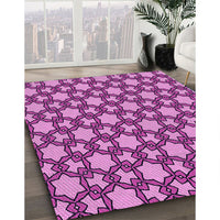 Patterned Dark Magenta Purple Rug, pat3640pur