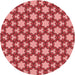 Square Patterned Pastel Red Pink Rug, pat3640rd