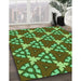 Machine Washable Transitional Army Green Rug in a Family Room, wshpat3641grn