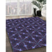 Patterned Slate Blue Rug in Family Room, pat3642blu