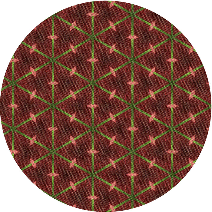 Square Patterned Saddle Brown Rug, pat3642brn