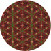 Square Patterned Saddle Brown Rug, pat3642brn