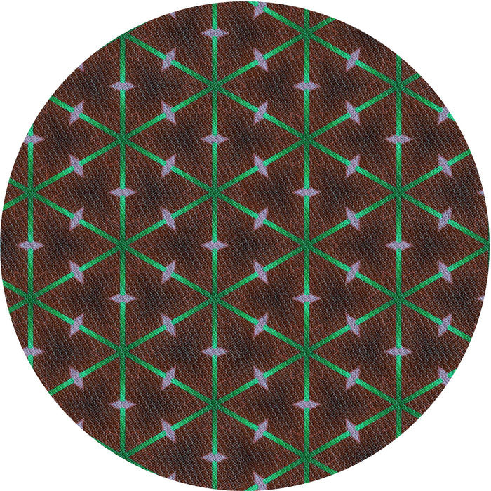 Square Patterned Hazel Green Rug, pat3642lblu