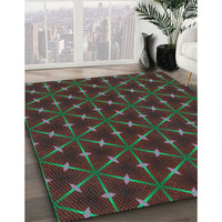 Patterned Hazel Green Rug, pat3642lblu