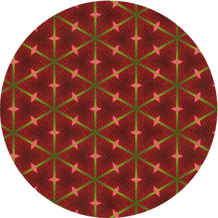 Square Patterned Mahogany Brown Rug, pat3642org