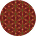 Square Patterned Mahogany Brown Rug, pat3642org