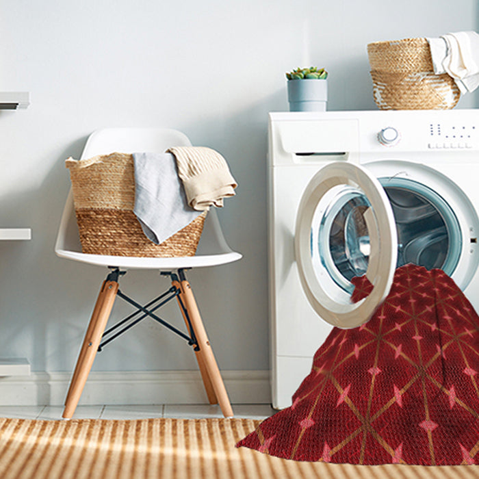 Machine Washable Transitional Red Rug in a Washing Machine, wshpat3642rd