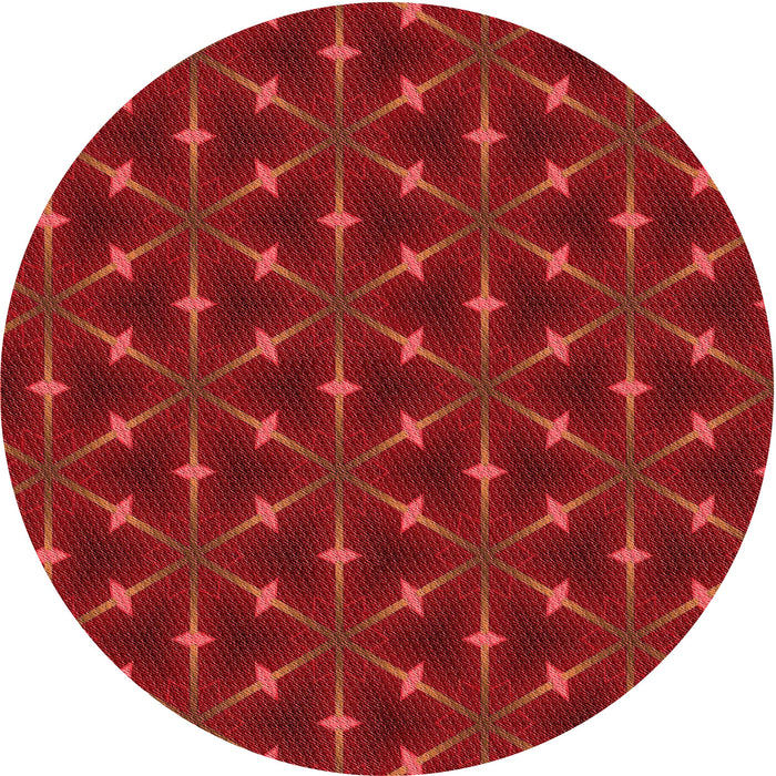 Square Patterned Red Rug, pat3642rd