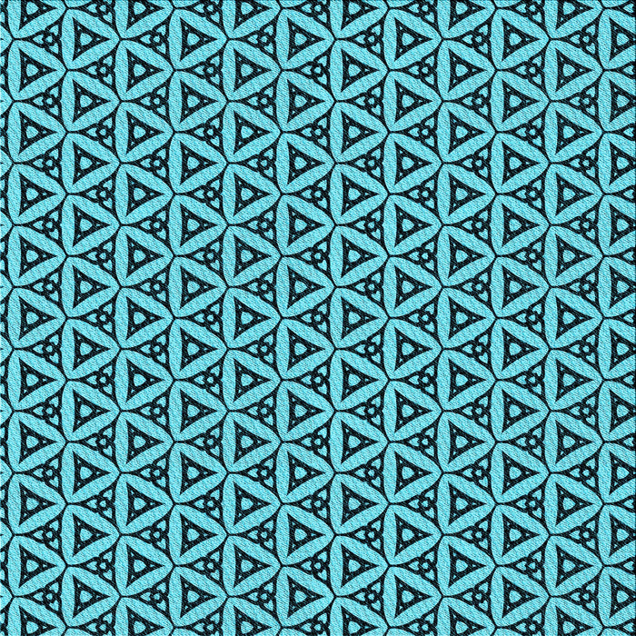 Round Machine Washable Transitional Bright Cyan Blue Rug, wshpat3643lblu