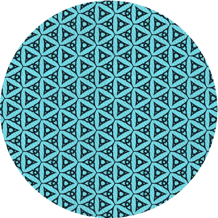 Square Patterned Bright Cyan Blue Rug, pat3643lblu