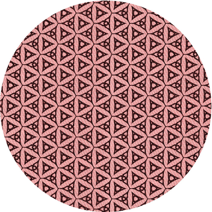 Square Patterned Pastel Pink Rug, pat3643rd