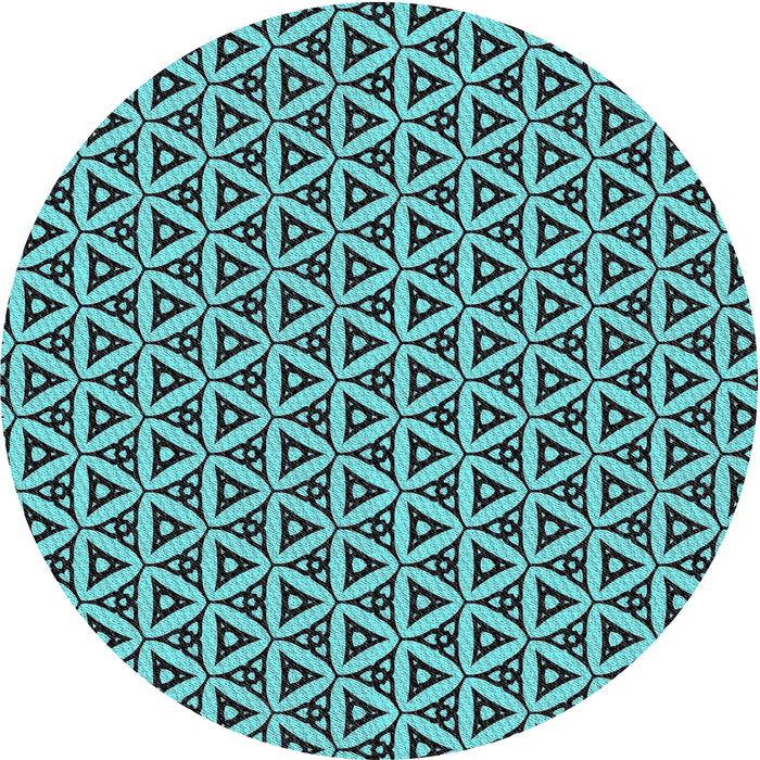 Sideview of Patterned Sky Blue Novelty Rug, pat3643