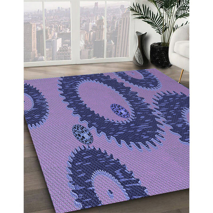 Machine Washable Transitional Purple Mimosa Purple Rug in a Family Room, wshpat3646blu