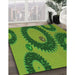 Machine Washable Transitional Green Rug in a Family Room, wshpat3646grn