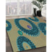 Machine Washable Transitional Green Rug in a Family Room, wshpat3646lblu