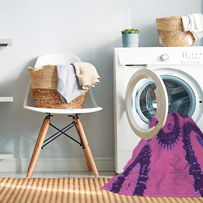 Machine Washable Transitional Dark Magenta Purple Rug in a Washing Machine, wshpat3646pur