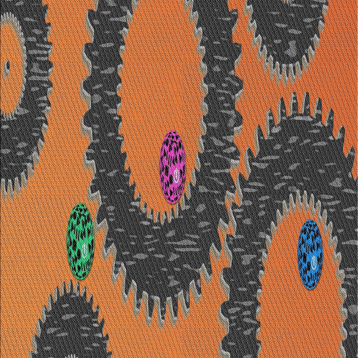 Patterned Orange Brown Abstract Machine Washable Rug, wshpat3646