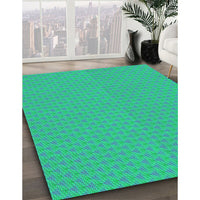 Patterned Medium Spring Green Rug, pat3648lblu