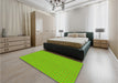 Patterned Bright Green Rug in a Bedroom, pat3648yw