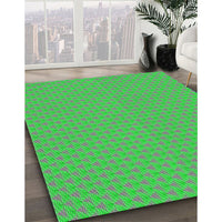 Patterned Neon Green Novelty Rug, pat3648