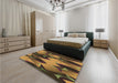 Patterned Caramel Brown Rug in a Bedroom, pat3649brn