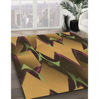 Patterned Caramel Brown Rug, pat3649brn